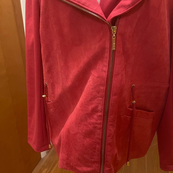 IMAN genuine leather jacket red size XL - Picture 2 of 6
